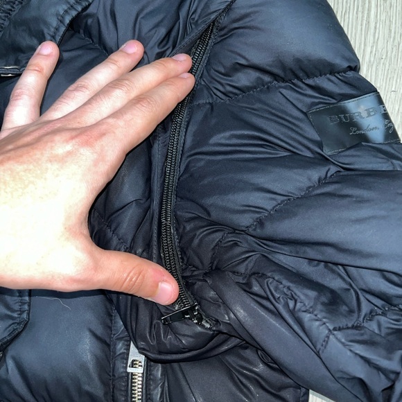 Burberry Down Fill Check Lined Black Customizable Puffer Jacket - Picture 9 of 14